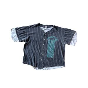 VTG ‘93 Seattle Thunderbirds USA Made Marquee XXL Cotton Black Pinstripe Jersey